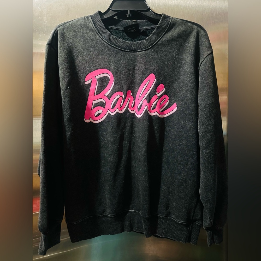 Barbie✨🩷🖤Women's Charcoal and Fuchsia Hoodie